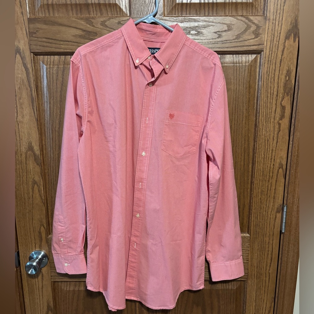 Chaps Pink Casual Button Down Shirt